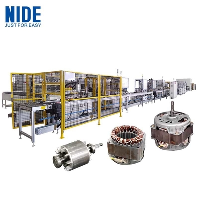 Đường dây lắp ráp stator và rotor động cơ cảm ứng máy giặt tự động
